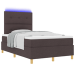Casa si Gradina - Mobilier - Paturi si accesorii - Paturi - Pat cu arcuri cu saltea si LED maro inchis 120x190 cm tesatura - Infinity.ro