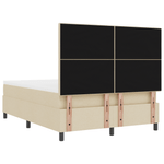 Casa si Gradina - Mobilier - Paturi si accesorii - Paturi - Pat cu arcuri cu saltea si LED crem 140x190 cm Tesatura - Infinity.ro
