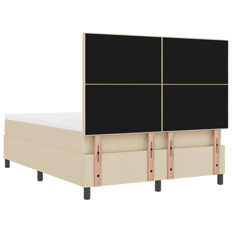 Casa si Gradina - Mobilier - Paturi si accesorii - Paturi - Pat cu arcuri cu saltea si LED crem 140x190 cm Tesatura - Infinity.ro