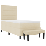 Casa si Gradina - Mobilier - Paturi si accesorii - Paturi - Pat cu Arcuri cu Saltea & Banca Crem 90x200 cm Tesatura - Infinity.ro