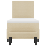 Casa si Gradina - Mobilier - Paturi si accesorii - Paturi - Pat cu Arcuri cu Saltea & Banca Crem 90x200 cm Tesatura - Infinity.ro