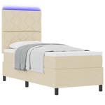 Casa si Gradina - Mobilier - Paturi si accesorii - Paturi - Pat Box Spring cu Saltea & LED Bej 80x200 cm Tesatura - Infinity.ro