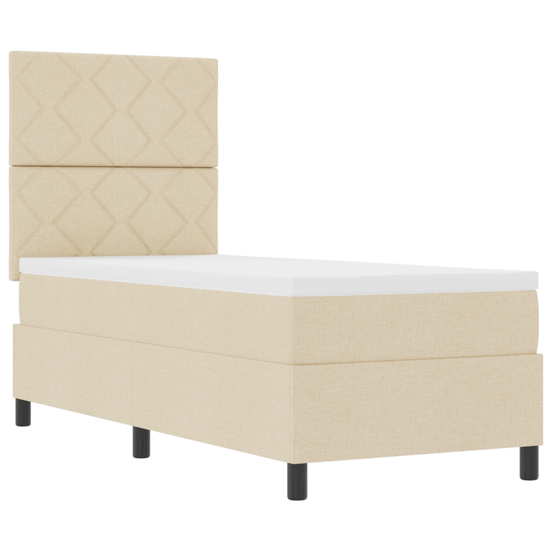 Casa si Gradina - Mobilier - Paturi si accesorii - Paturi - Pat Box Spring cu Saltea & LED Bej 80x200 cm Tesatura - Infinity.ro