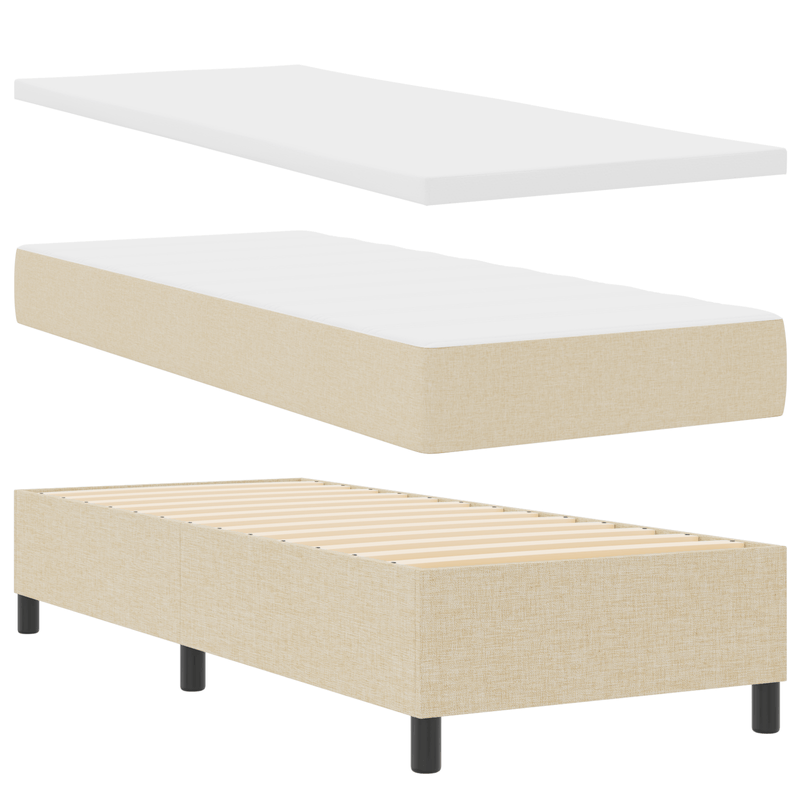 Casa si Gradina - Mobilier - Paturi si accesorii - Paturi - Pat Box Spring cu Saltea & LED Bej 80x200 cm Tesatura - Infinity.ro