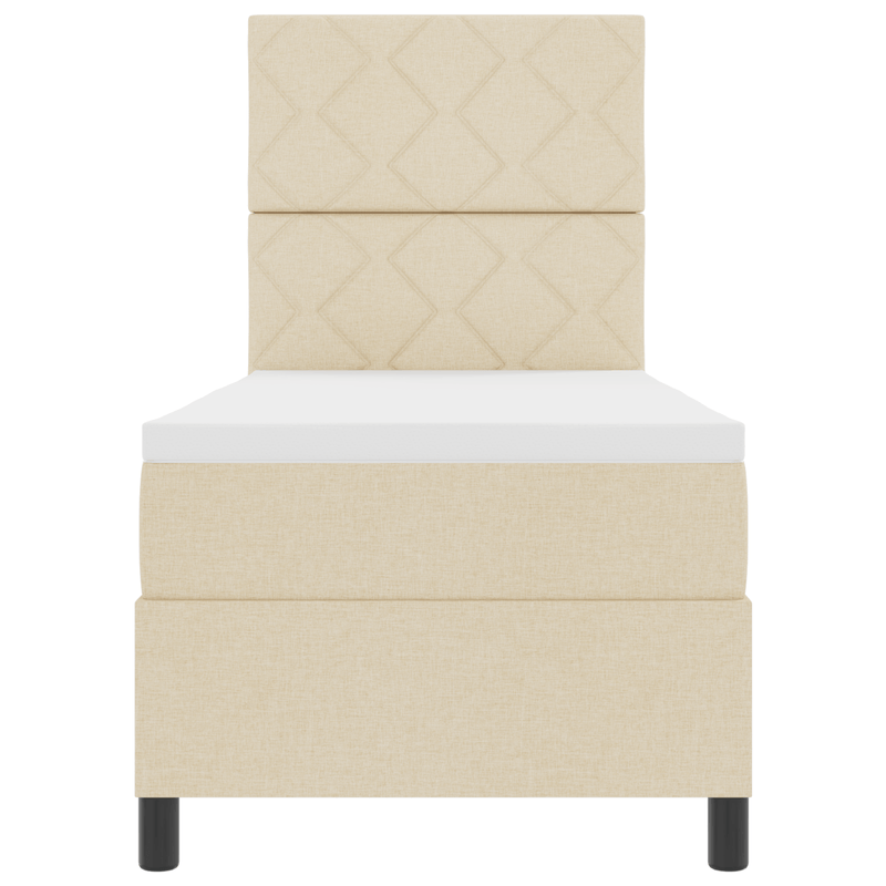 Casa si Gradina - Mobilier - Paturi si accesorii - Paturi - Pat Box Spring cu Saltea & LED Bej 80x200 cm Tesatura - Infinity.ro
