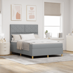 Casa si Gradina - Mobilier - Paturi si accesorii - Paturi - Pat cu arcuri cu Saltea & LED Gri deschis 160x200 cm Tesatura - Infinity.ro