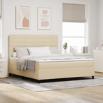 Casa si Gradina - Mobilier - Paturi si accesorii - Paturi - Pat cu arcuri cu saltea & LED Bej 180x200 cm tesatura - Infinity.ro