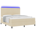 Casa si Gradina - Mobilier - Paturi si accesorii - Paturi - Pat cu arcuri cu saltea & LED Bej 180x200 cm tesatura - Infinity.ro