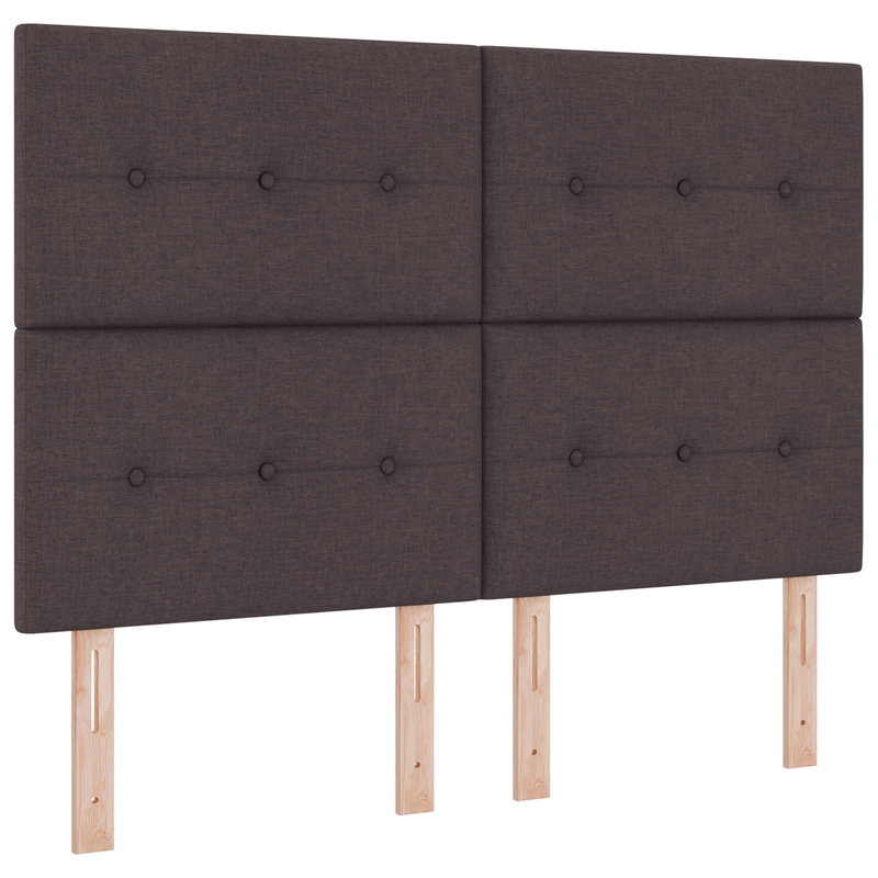 Casa si Gradina - Mobilier - Paturi si accesorii - Paturi - Pat cu arcuri cu saltea si LED maro inchis 140x200 cm tesatura - Infinity.ro