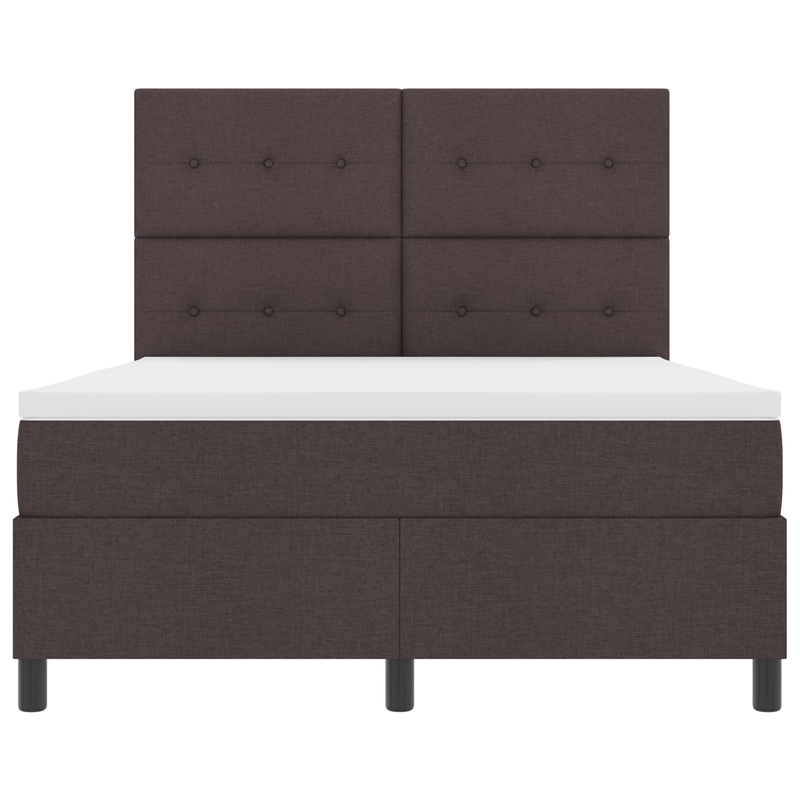 Casa si Gradina - Mobilier - Paturi si accesorii - Paturi - Pat cu arcuri cu saltea si LED maro inchis 140x200 cm tesatura - Infinity.ro