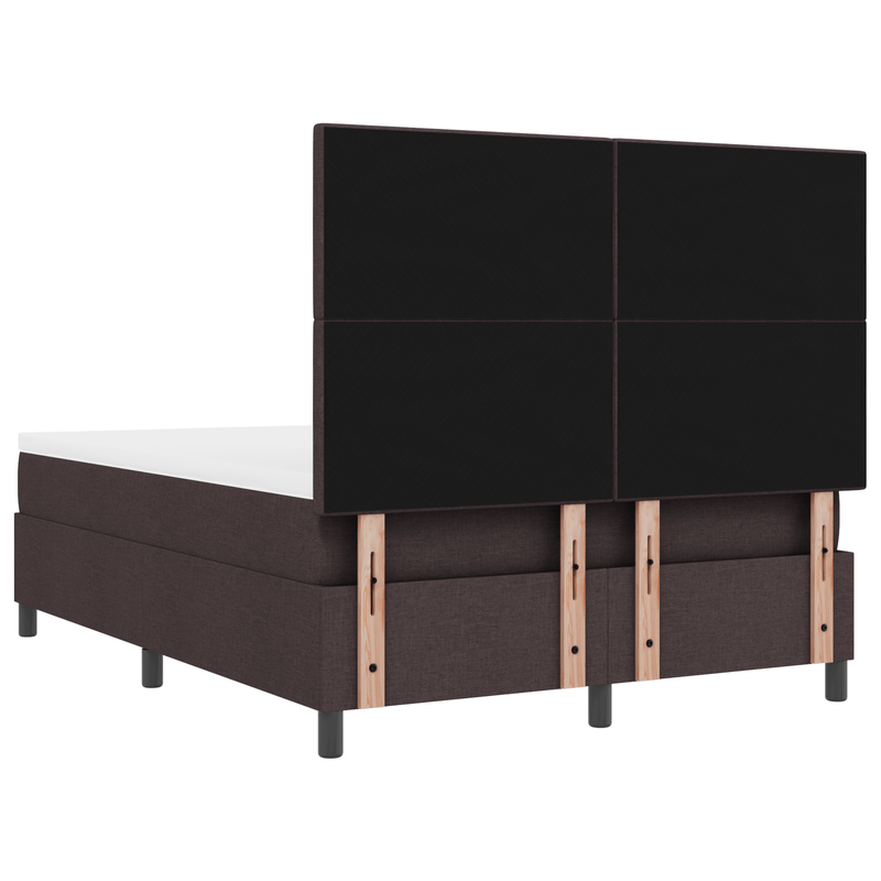 Casa si Gradina - Mobilier - Paturi si accesorii - Paturi - Pat cu arcuri cu saltea si LED maro inchis 140x200 cm tesatura - Infinity.ro