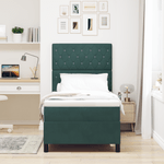 Casa si Gradina - Mobilier - Paturi si accesorii - Paturi - Pat box spring cu saltea & LED, verde inchis 100x200 cm catifea - Infinity.ro