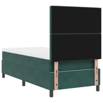 Casa si Gradina - Mobilier - Paturi si accesorii - Paturi - Pat box spring cu saltea & LED, verde inchis 100x200 cm catifea - Infinity.ro