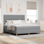 Casa si Gradina - Mobilier - Paturi si accesorii - Paturi - Pat cu arc cu saltea & LED gri deschis 180x200 cm din tesatura - Infinity.ro