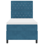 Casa si Gradina - Mobilier - Paturi si accesorii - Paturi - Pat cu arcuri si saltea cu LED Albastru Intunecat 90x190 cm Catifea - Infinity.ro