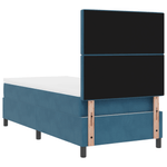 Casa si Gradina - Mobilier - Paturi si accesorii - Paturi - Pat cu arcuri si saltea cu LED Albastru Intunecat 90x190 cm Catifea - Infinity.ro