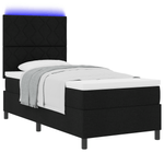 Casa si Gradina - Mobilier - Paturi si accesorii - Paturi - Pat cu Arcuri cu Saltea & LED Negru 100x200 cm Tesatura - Infinity.ro