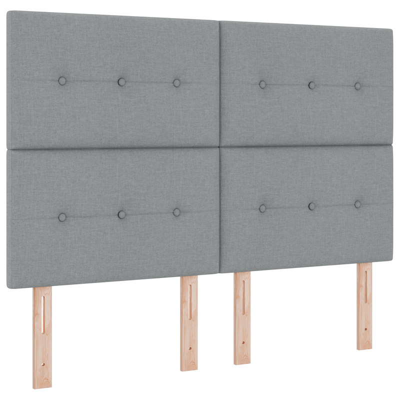 Casa si Gradina - Mobilier - Paturi si accesorii - Paturi - Pat cu arcuri cu saltea si LED Gri deschis 140x190 cm Tesatura - Infinity.ro