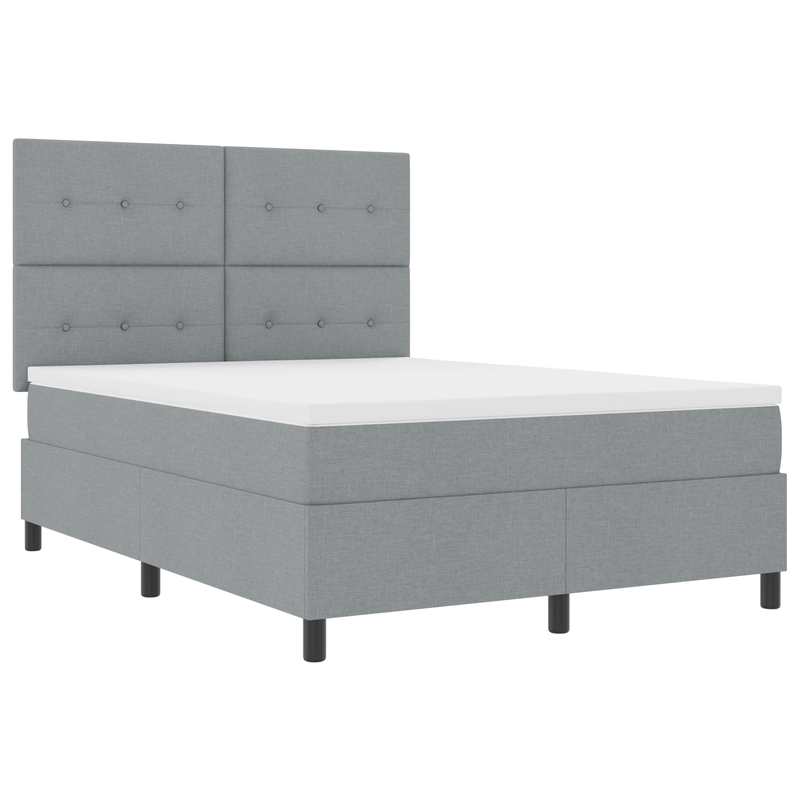 Casa si Gradina - Mobilier - Paturi si accesorii - Paturi - Pat cu arcuri cu saltea si LED Gri deschis 140x190 cm Tesatura - Infinity.ro