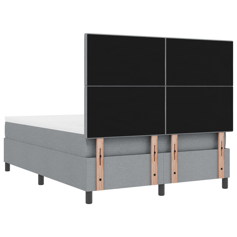 Casa si Gradina - Mobilier - Paturi si accesorii - Paturi - Pat cu arcuri cu saltea si LED Gri deschis 140x190 cm Tesatura - Infinity.ro