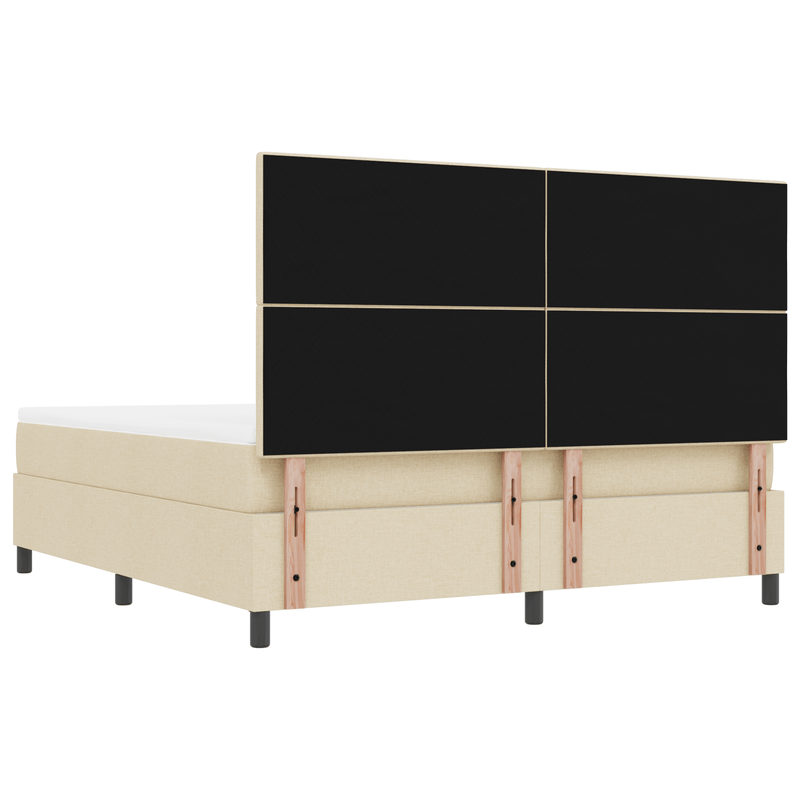 Casa si Gradina - Mobilier - Paturi si accesorii - Paturi - Pat cu arcuri cu saltea si banca crem 180x200 cm din tesatura - Infinity.ro