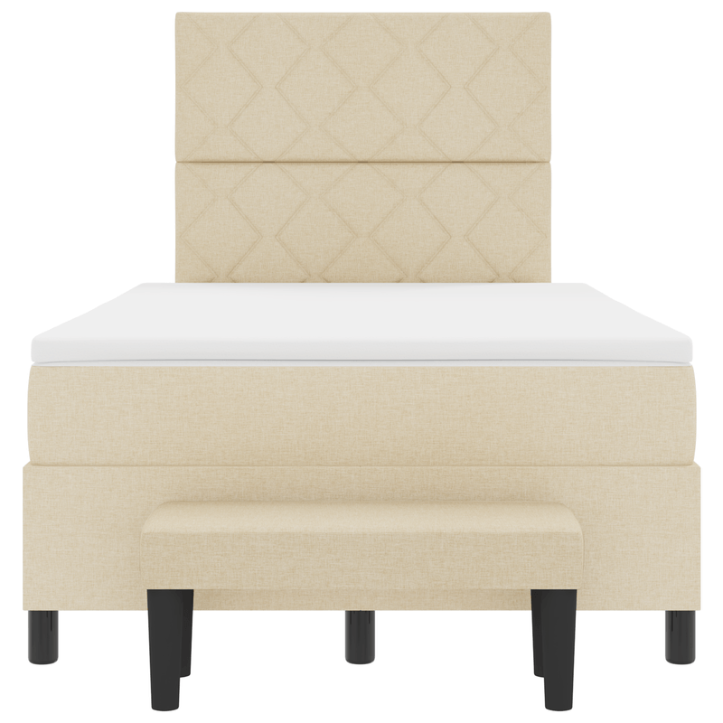 Casa si Gradina - Mobilier - Paturi si accesorii - Paturi - Pat Box Spring cu Saltea si Banca Crem 120x200 cm Tesatura - Infinity.ro