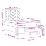 Casa si Gradina - Mobilier - Paturi si accesorii - Paturi - Pat Box Spring cu Saltea si Banca Crem 120x200 cm Tesatura - Infinity.ro