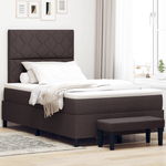 Casa si Gradina - Mobilier - Paturi si accesorii - Paturi - Pat cu box spring cu saltea si bancuta maro inchis 120x200 cm tesatura - Infinity.ro