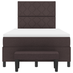 Casa si Gradina - Mobilier - Paturi si accesorii - Paturi - Pat cu box spring cu saltea si bancuta maro inchis 120x200 cm tesatura - Infinity.ro