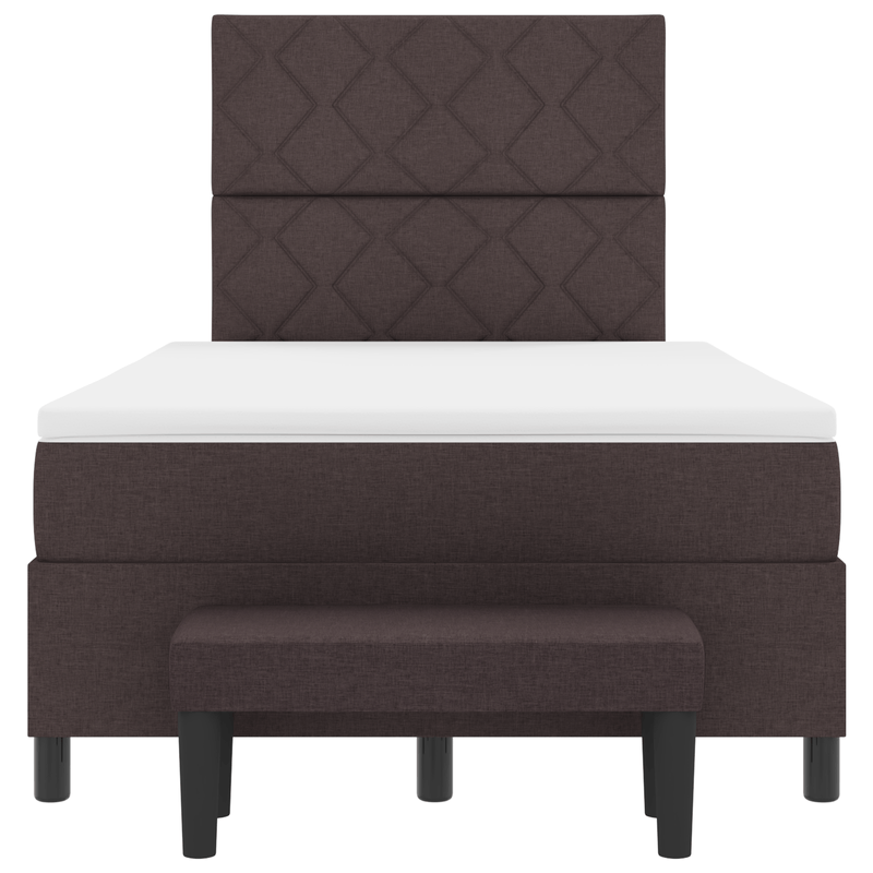 Casa si Gradina - Mobilier - Paturi si accesorii - Paturi - Pat cu box spring cu saltea si bancuta maro inchis 120x200 cm tesatura - Infinity.ro