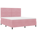 Casa si Gradina - Mobilier - Paturi si accesorii - Paturi - Pat box spring cu saltea & LED, roz, 180x200 cm catifea - Infinity.ro