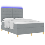 Casa si Gradina - Mobilier - Paturi si accesorii - Paturi - Pat cu saltea si LED Gri deschis 140x190 cm Tesatura - Infinity.ro