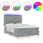 Casa si Gradina - Mobilier - Paturi si accesorii - Paturi - Pat cu saltea si LED Gri deschis 140x190 cm Tesatura - Infinity.ro