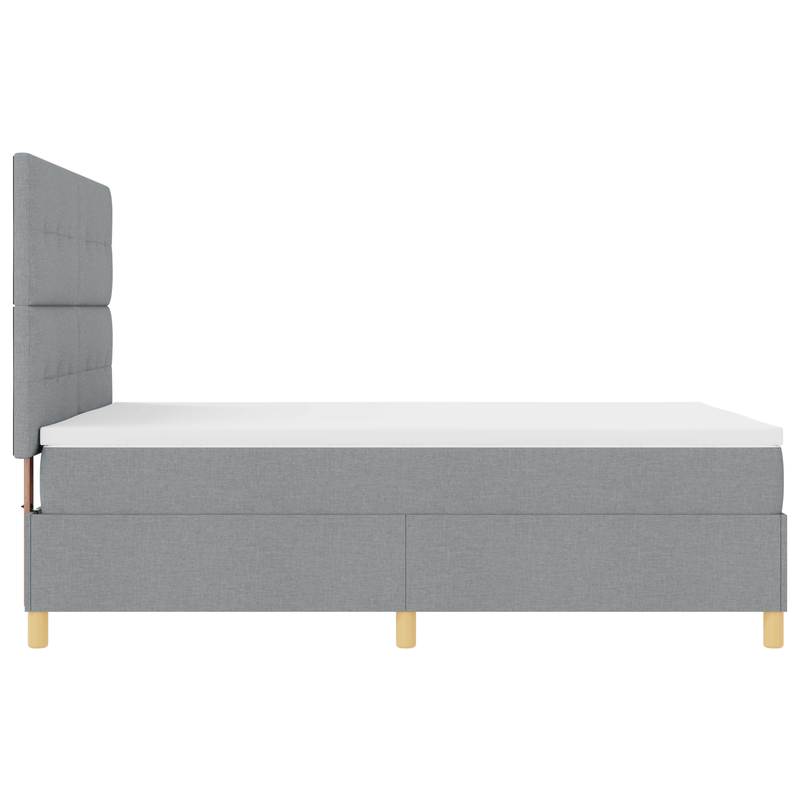 Casa si Gradina - Mobilier - Paturi si accesorii - Paturi - Pat cu saltea si LED Gri deschis 140x190 cm Tesatura - Infinity.ro