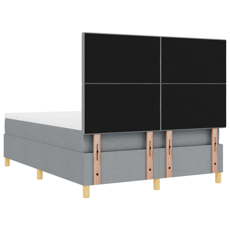 Casa si Gradina - Mobilier - Paturi si accesorii - Paturi - Pat cu saltea si LED Gri deschis 140x190 cm Tesatura - Infinity.ro