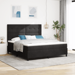 Casa si Gradina - Mobilier - Paturi si accesorii - Paturi - Pat box spring cu saltea & LED, negru, 180x200 cm catifea - Infinity.ro