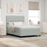 Casa si Gradina - Mobilier - Paturi si accesorii - Paturi - Pat box spring cu saltea & LED, gri deschis, 160x200 cm catifea - Infinity.ro