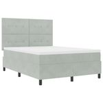 Casa si Gradina - Mobilier - Paturi si accesorii - Paturi - Pat box spring cu saltea & LED, gri deschis, 160x200 cm catifea - Infinity.ro