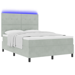 Casa si Gradina - Mobilier - Paturi si accesorii - Paturi - Pat box spring cu saltea & LED, gri deschis, 160x200 cm catifea - Infinity.ro