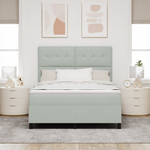 Casa si Gradina - Mobilier - Paturi si accesorii - Paturi - Pat box spring cu saltea & LED, gri deschis, 160x200 cm catifea - Infinity.ro