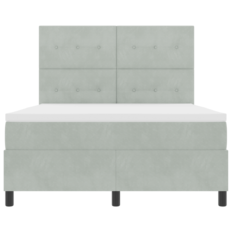 Casa si Gradina - Mobilier - Paturi si accesorii - Paturi - Pat box spring cu saltea & LED, gri deschis, 160x200 cm catifea - Infinity.ro