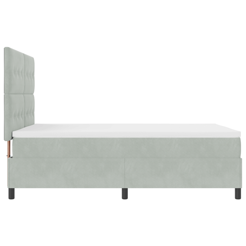 Casa si Gradina - Mobilier - Paturi si accesorii - Paturi - Pat box spring cu saltea & LED, gri deschis, 160x200 cm catifea - Infinity.ro