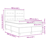 Casa si Gradina - Mobilier - Paturi si accesorii - Paturi - Pat box spring cu saltea & LED, gri deschis, 160x200 cm catifea - Infinity.ro