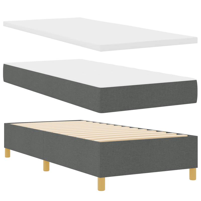 Casa si Gradina - Mobilier - Paturi si accesorii - Paturi - Pat cu arcuri cu saltea si banca Gri inchis 80x200 cm Tesatura - Infinity.ro