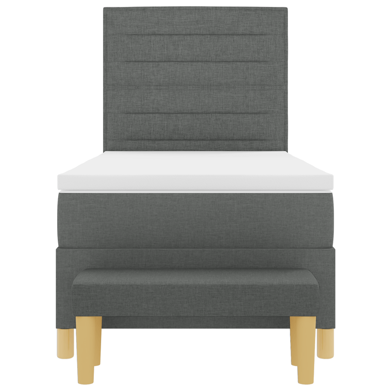 Casa si Gradina - Mobilier - Paturi si accesorii - Paturi - Pat cu arcuri cu saltea si banca Gri inchis 80x200 cm Tesatura - Infinity.ro