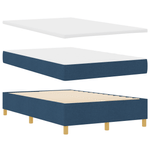 Casa si Gradina - Mobilier - Paturi si accesorii - Paturi - Pat cu arcuri cu saltea si banca Albastru 120x190 cm Tesatura - Infinity.ro