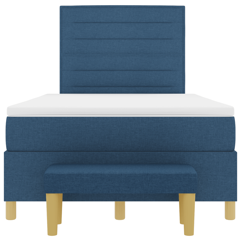 Casa si Gradina - Mobilier - Paturi si accesorii - Paturi - Pat cu arcuri cu saltea si banca Albastru 120x190 cm Tesatura - Infinity.ro