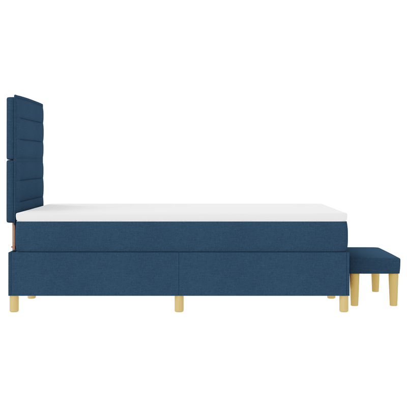 Casa si Gradina - Mobilier - Paturi si accesorii - Paturi - Pat cu arcuri cu saltea si banca Albastru 120x190 cm Tesatura - Infinity.ro