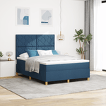 Casa si Gradina - Mobilier - Paturi si accesorii - Paturi - Pat Box Spring cu Saltea & LED albastru 140x200 cm tesatura - Infinity.ro