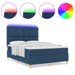 Casa si Gradina - Mobilier - Paturi si accesorii - Paturi - Pat Box Spring cu Saltea & LED albastru 140x200 cm tesatura - Infinity.ro